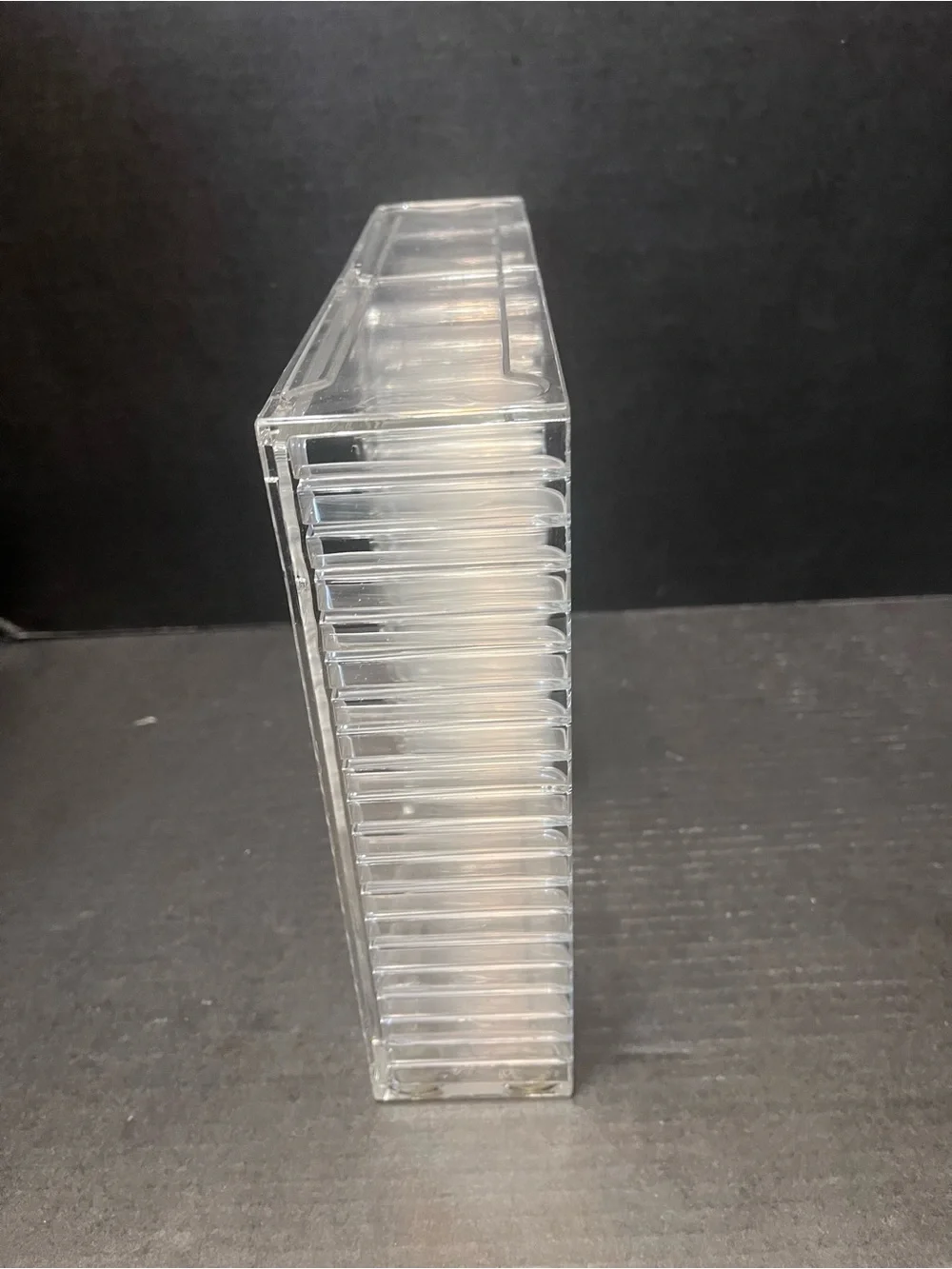 Acrylic 2 Row Cassette Tape Holder  retro mcm art deco 20 tape capacity